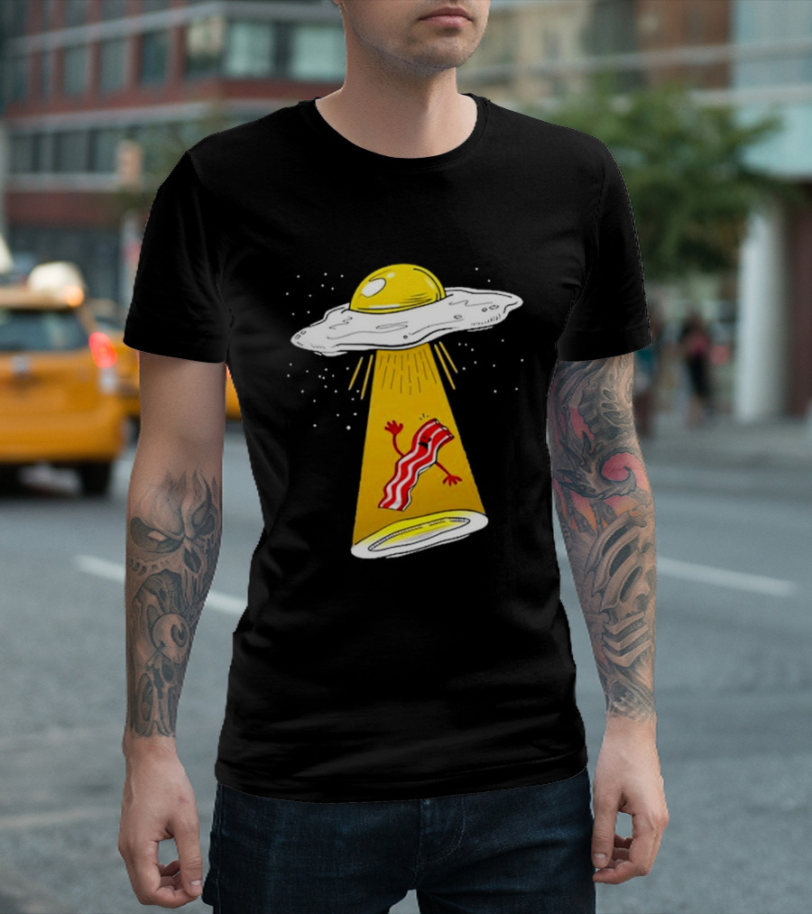 Dave Danna Wonder Nation Alien UFO Egg Abduction Breakfast T-Shirt
