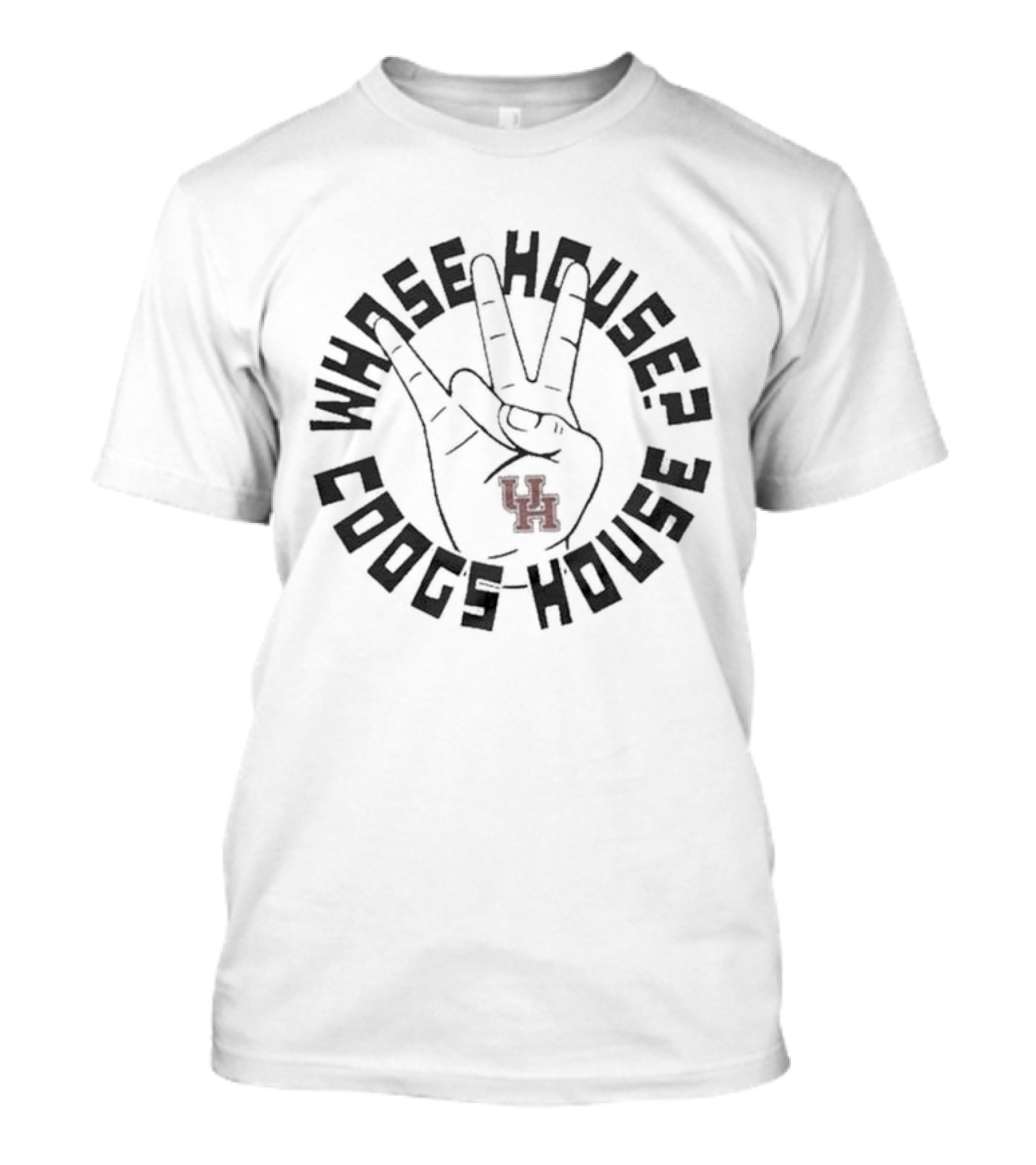 Houston Cougars Whose House Coogs House UH Gesture T-Shirt