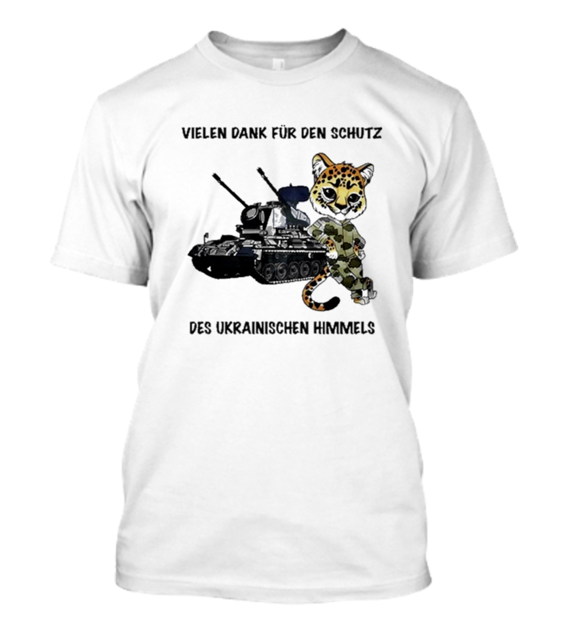Vielen Dank Für Den Schutz Des Ukrainischen Himmels Panzer Leopard Camo T-Shirt