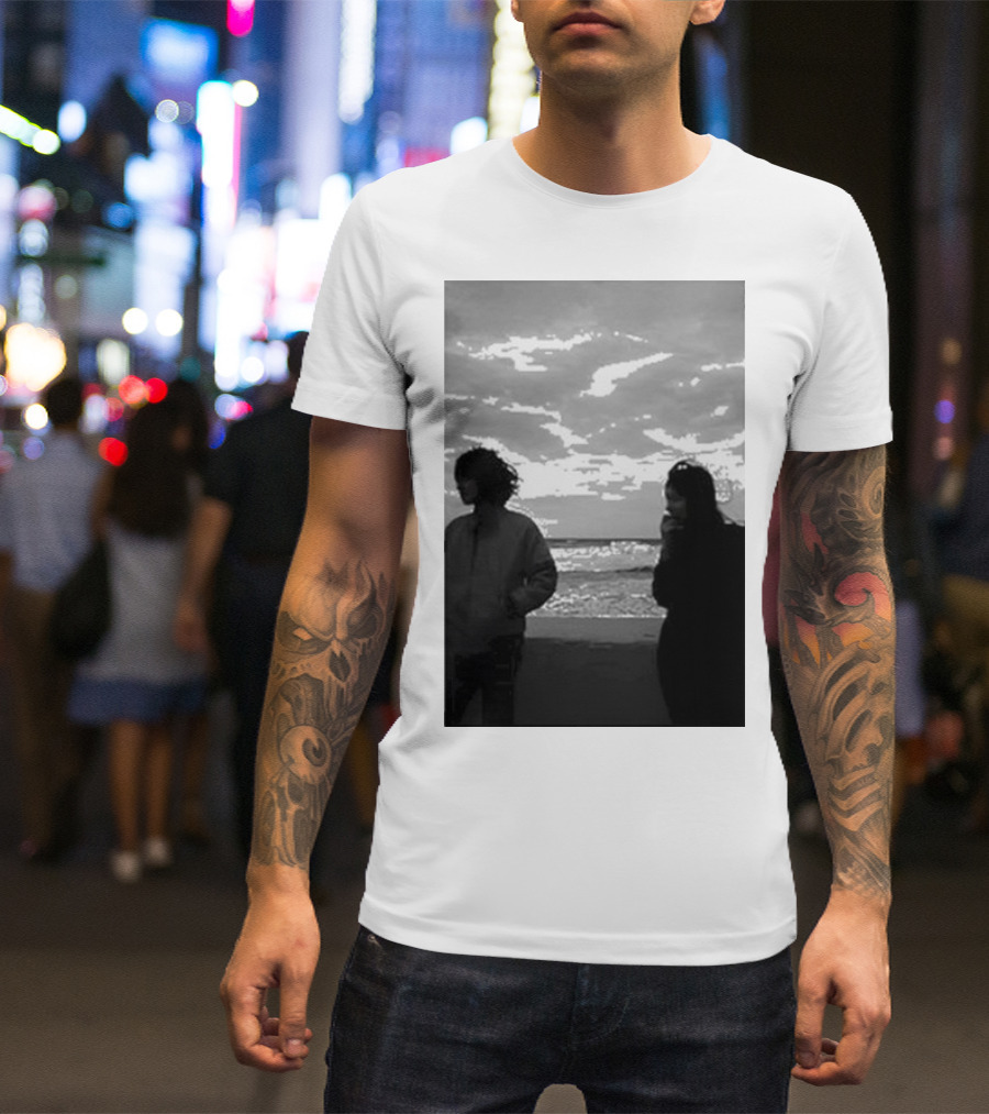 Lamp Future Behind Me Lovers Silhouette Ocean Sky Scene T-Shirt