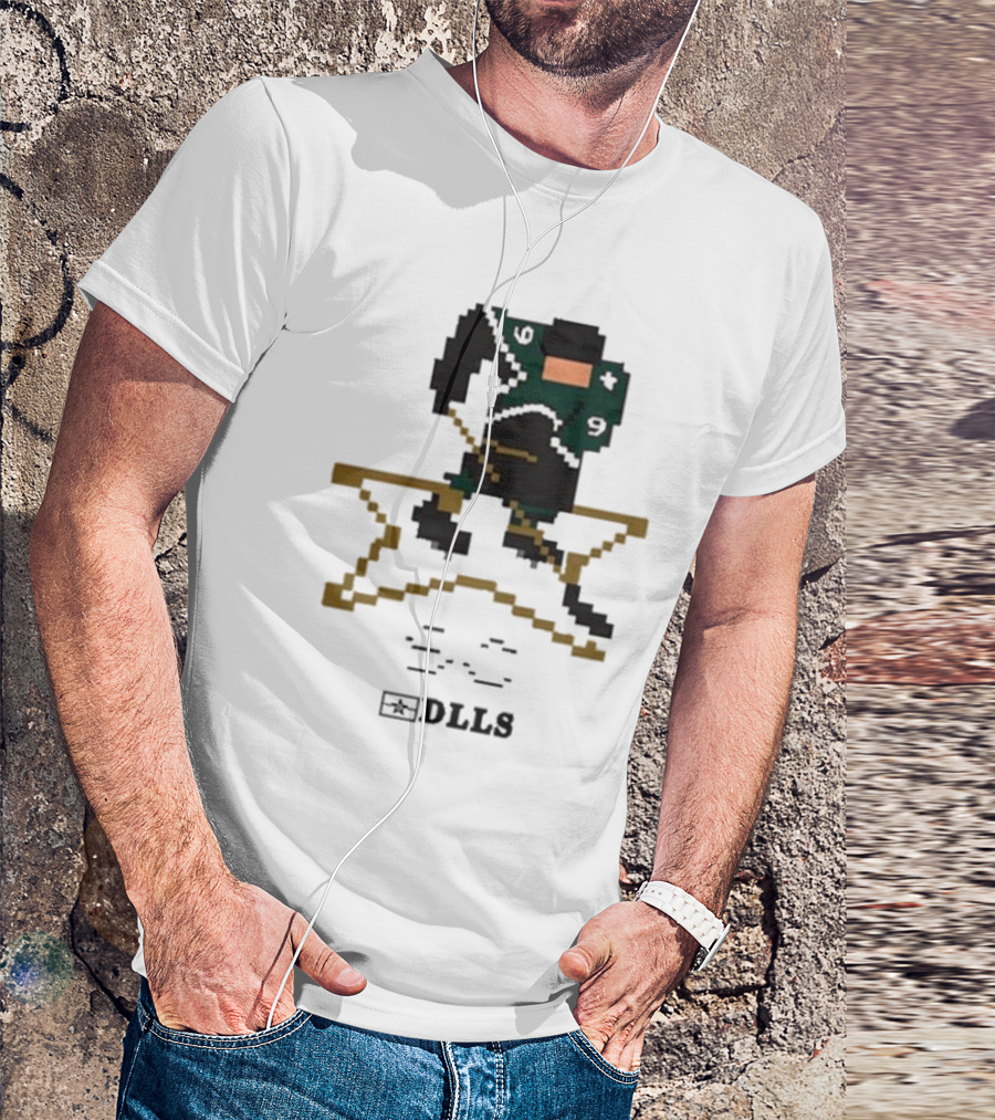 DLLS 16 Bit Retro Hockey Star Pixel T-Shirt
