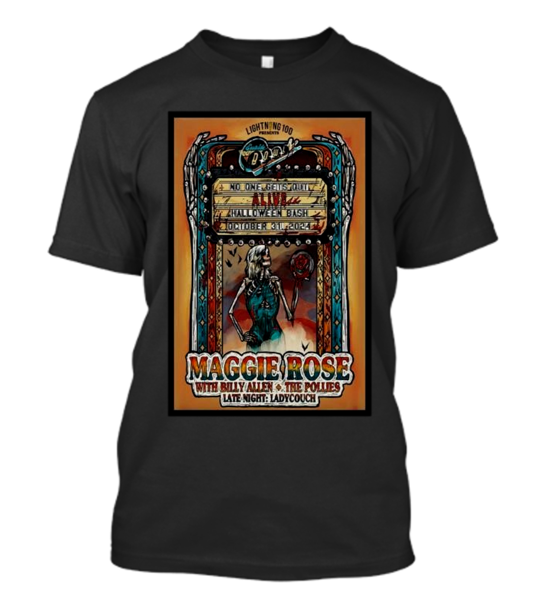 Lightnin' 100 Presents ALVVAYS Halloween Bash With Maggie Rose At Eastside Bowl Nashville October 31 T-Shirt