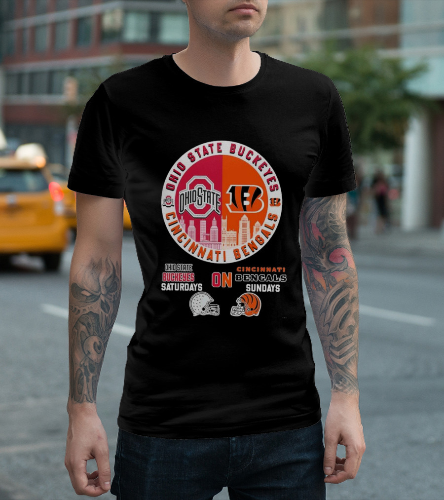 Ohio State Buckeyes Cincinnati Bengals Saturdays Sundays T-Shirt