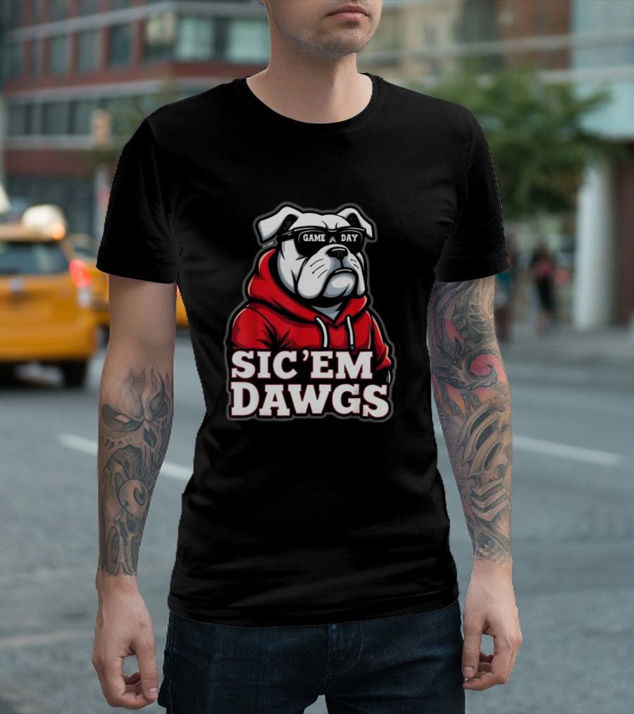 Sic'Em Dawgs Game Day Bulldogs Football Spirit Vintage T-Shirt