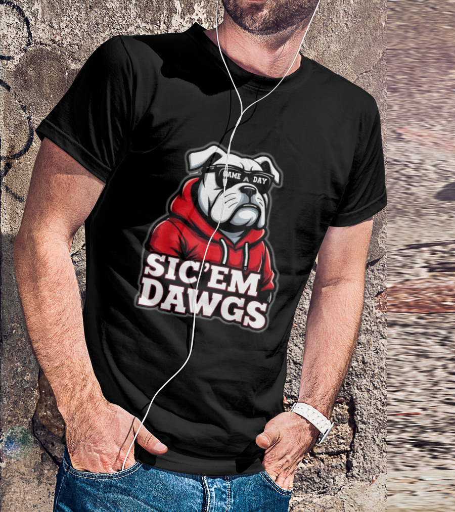 Sic'Em Dawgs Game Day Bulldogs Football Spirit Vintage T-Shirt