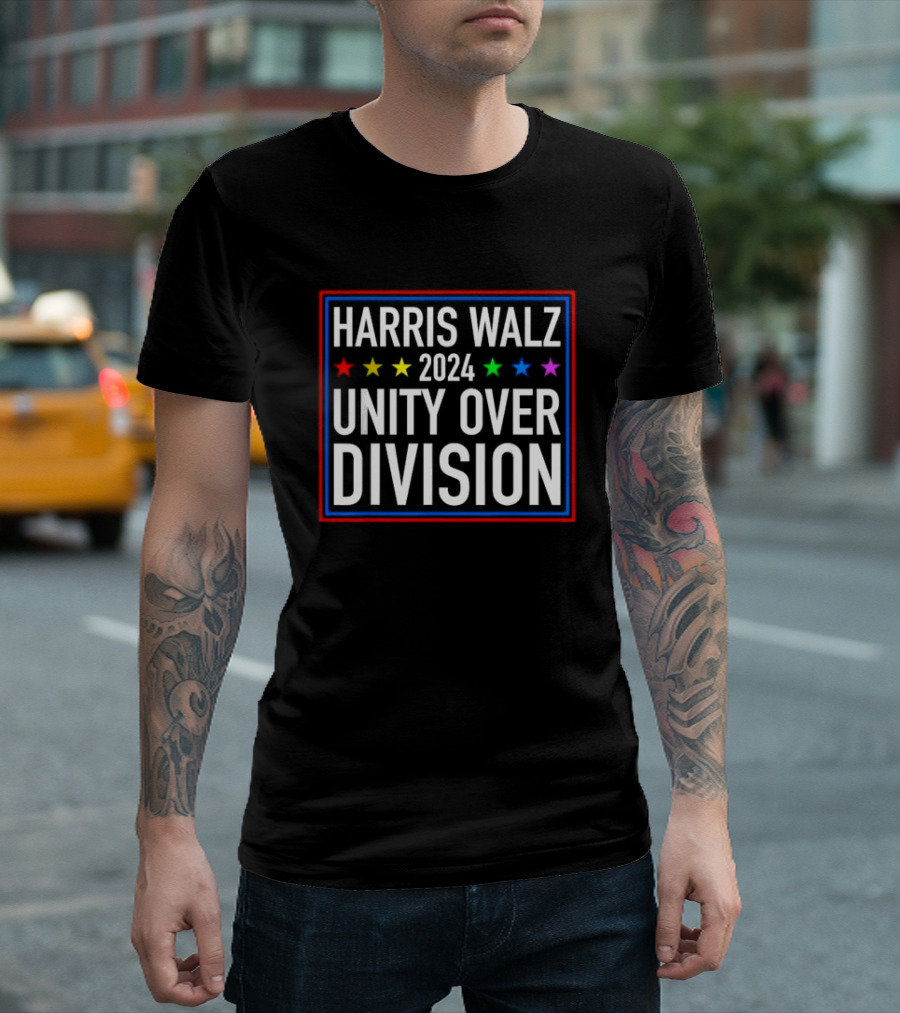 HARRIS WALZ 2024 UNITY OVER DIVISION Stars T-Shirt