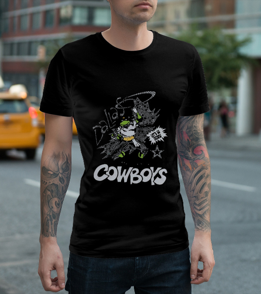 Dallas Cowboys TMNT Leonardo Let's Go Match Retro T-Shirt