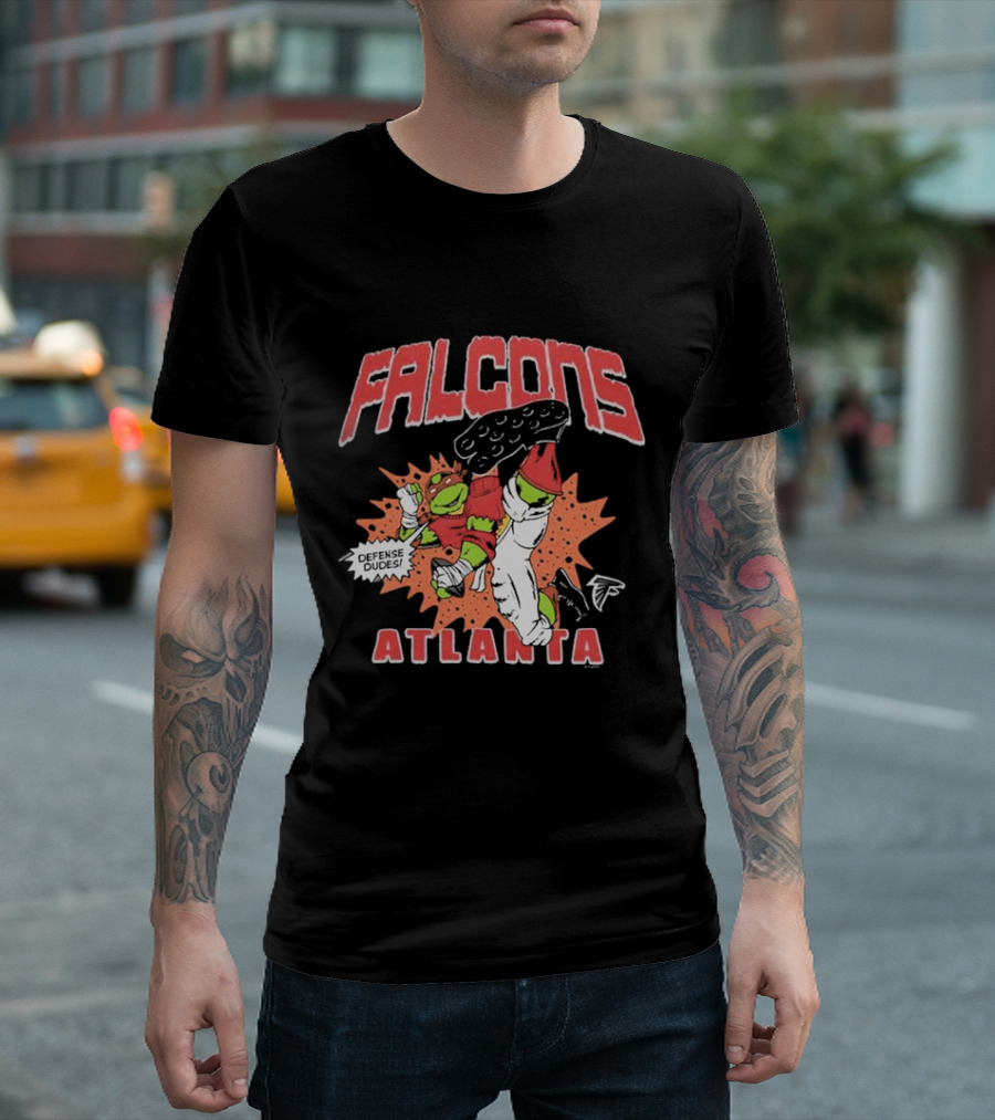 Tmnt Raphael Defense Dudes Falcons Atlanta T-Shirt