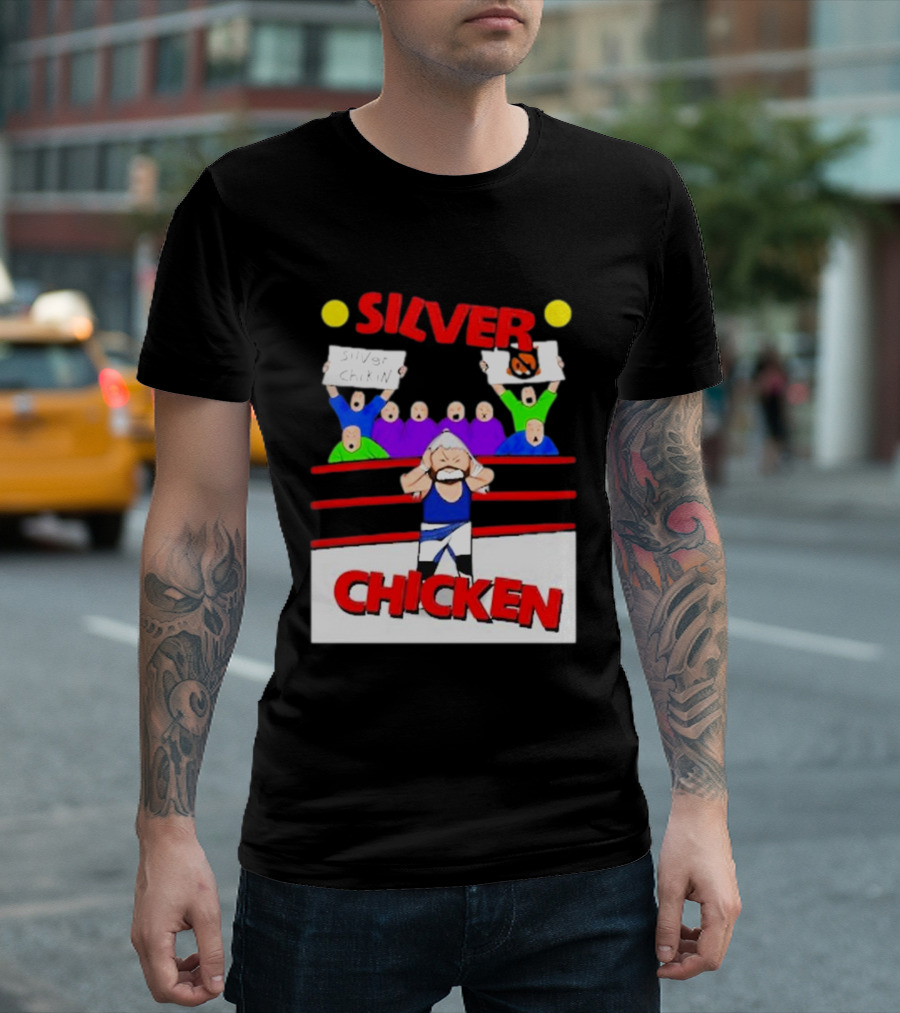 Silver Fox Ringside Champion Silver Chicken Fans T-Shirt