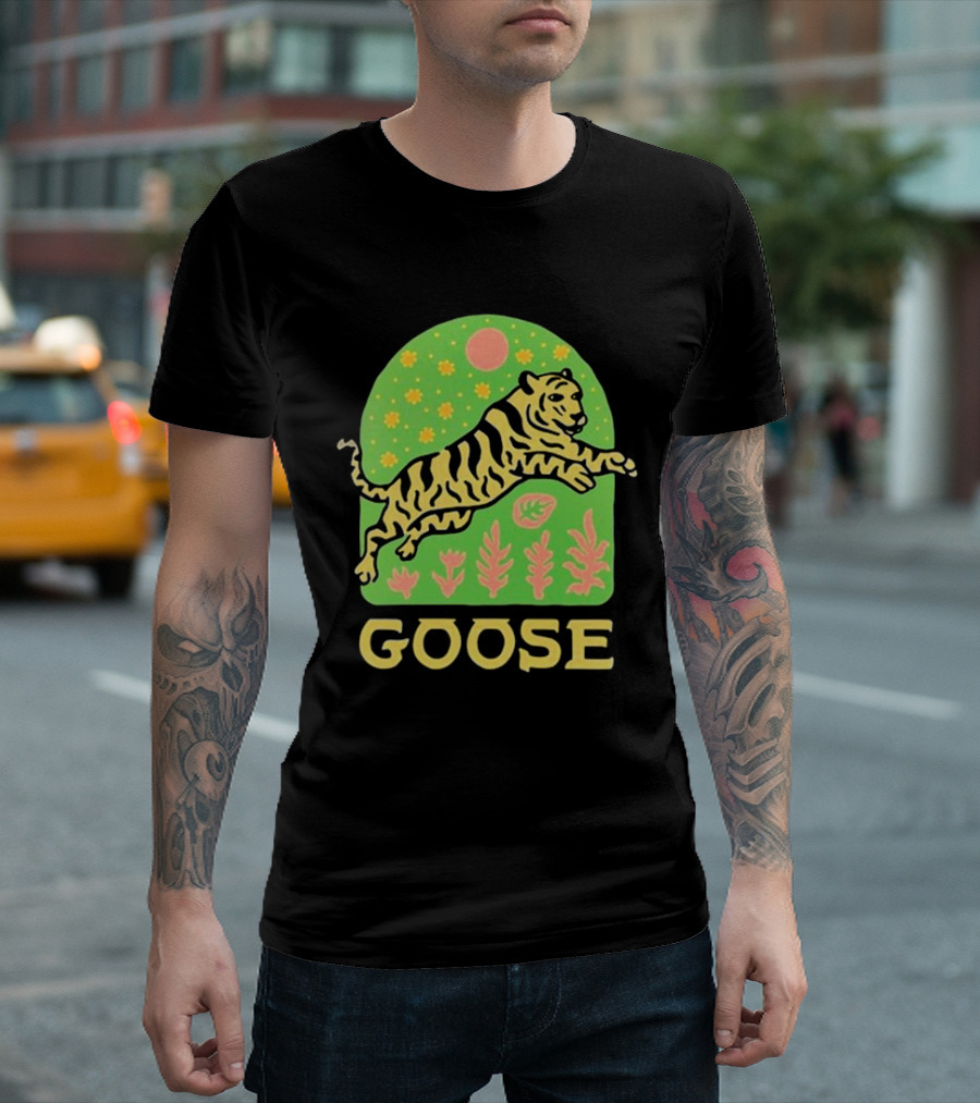 Goose Tour Tiger September 2024 Floral Leap T-Shirt