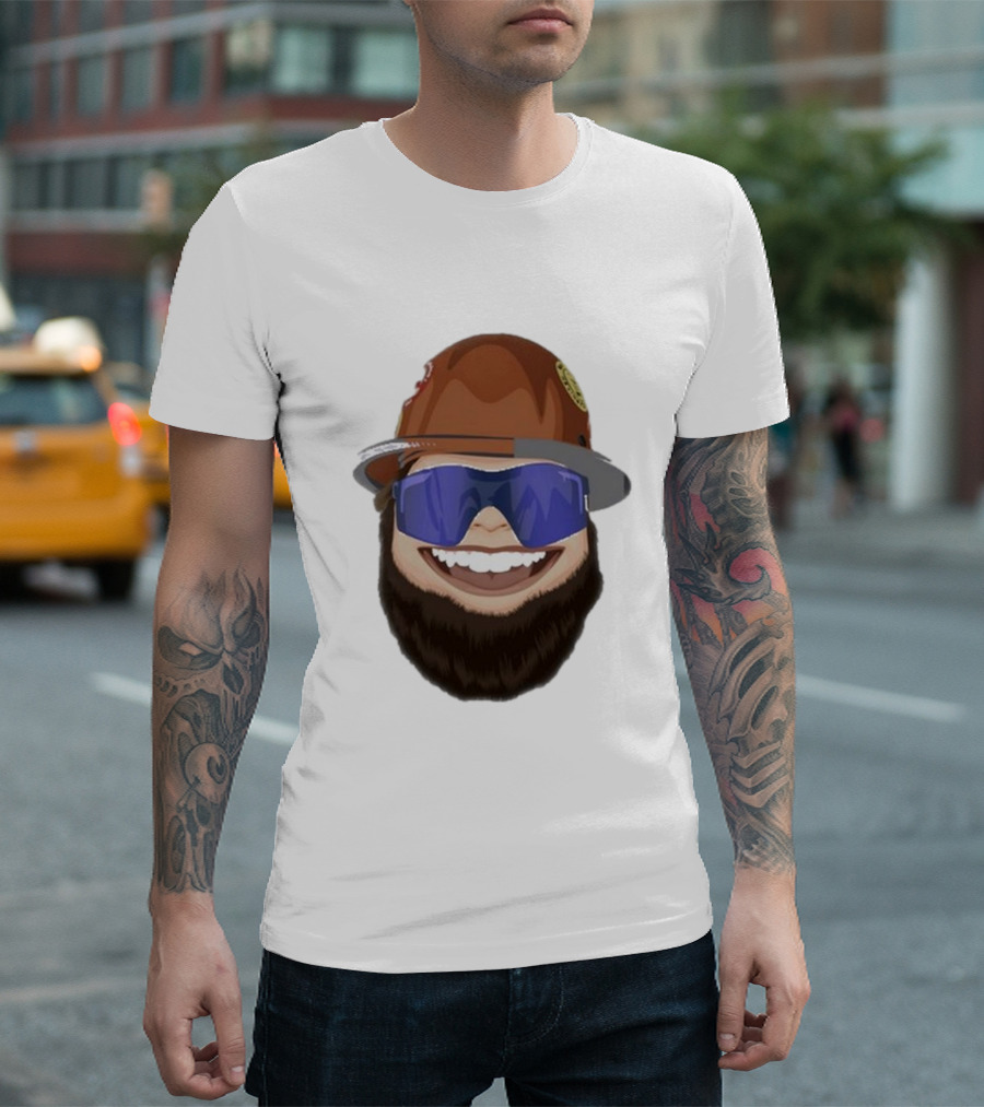 Ricky And The Boss Bearded Smiling Face With Sunglasses and Hard Hat T-Shirt