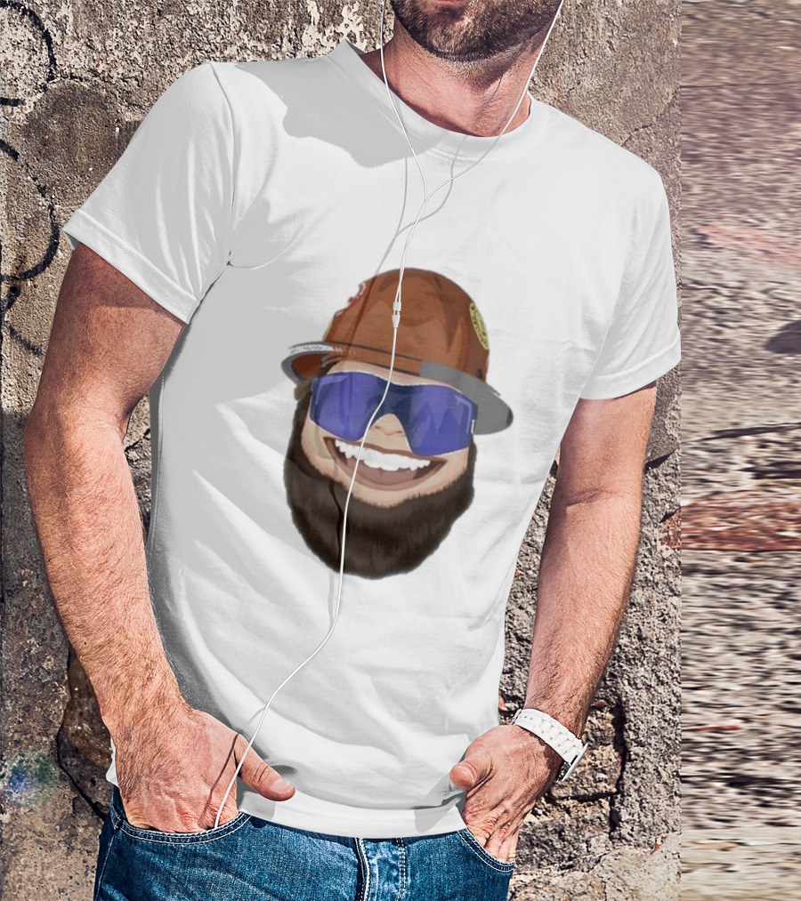 Ricky And The Boss Bearded Smiling Face With Sunglasses And Hard Hat T-Shirt