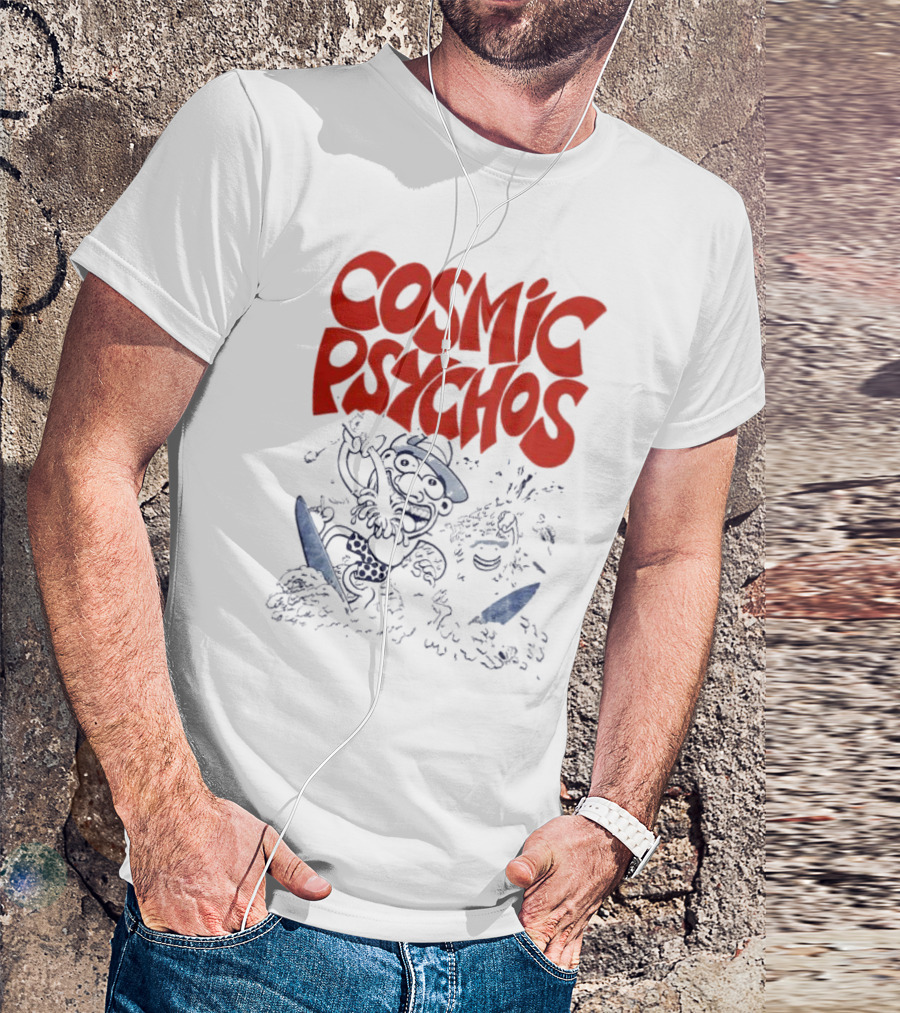 COSMIC PSYCHOS Cartoon Character Black And Red T-Shirt
