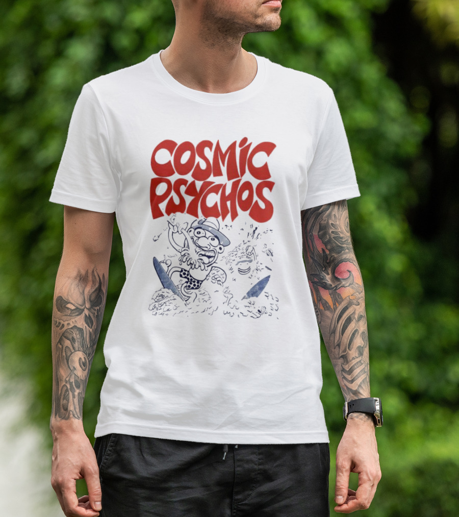 COSMIC PSYCHOS Cartoon Character Black And Red T-Shirt