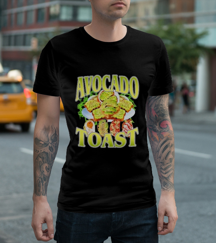 Emotionalclub Avocado Toast Plate with Assorted Toppings T-Shirt