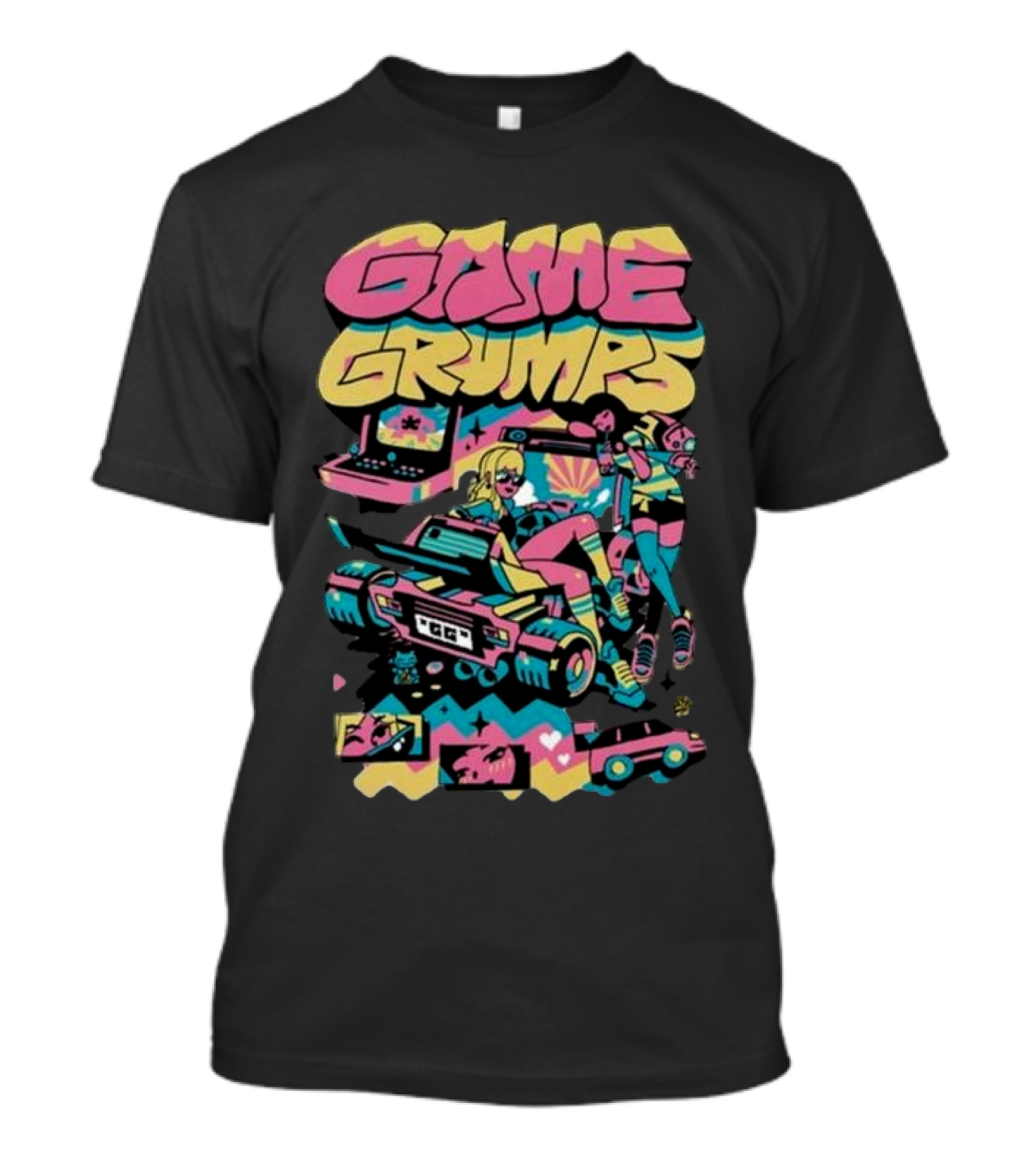 Game Grumps Arcade Neon Adventure Art Round 3 T-Shirt