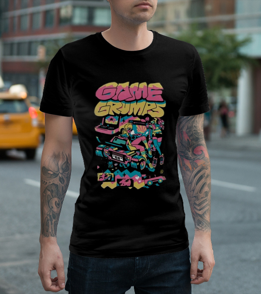 Game Grumps Arcade Neon Adventure Art Round 3 T-Shirt