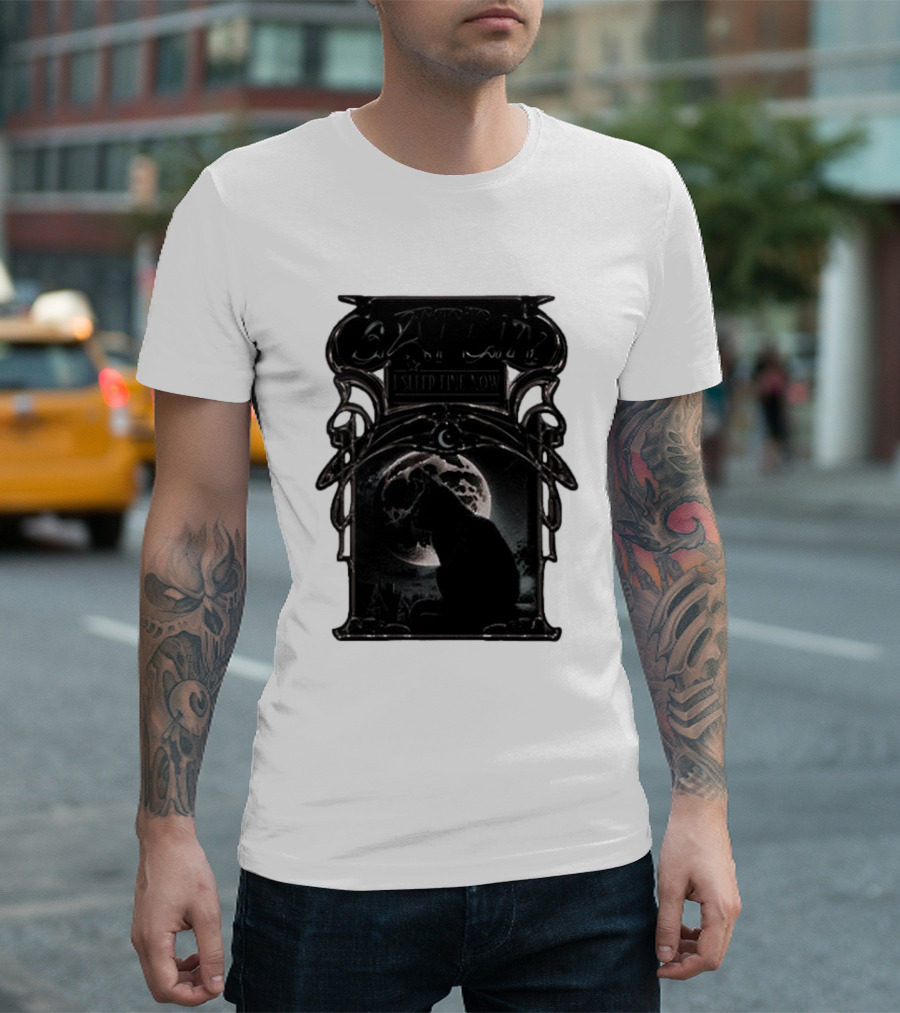 Gatlin Binx Asleep Til Now Moon Cat T-Shirt