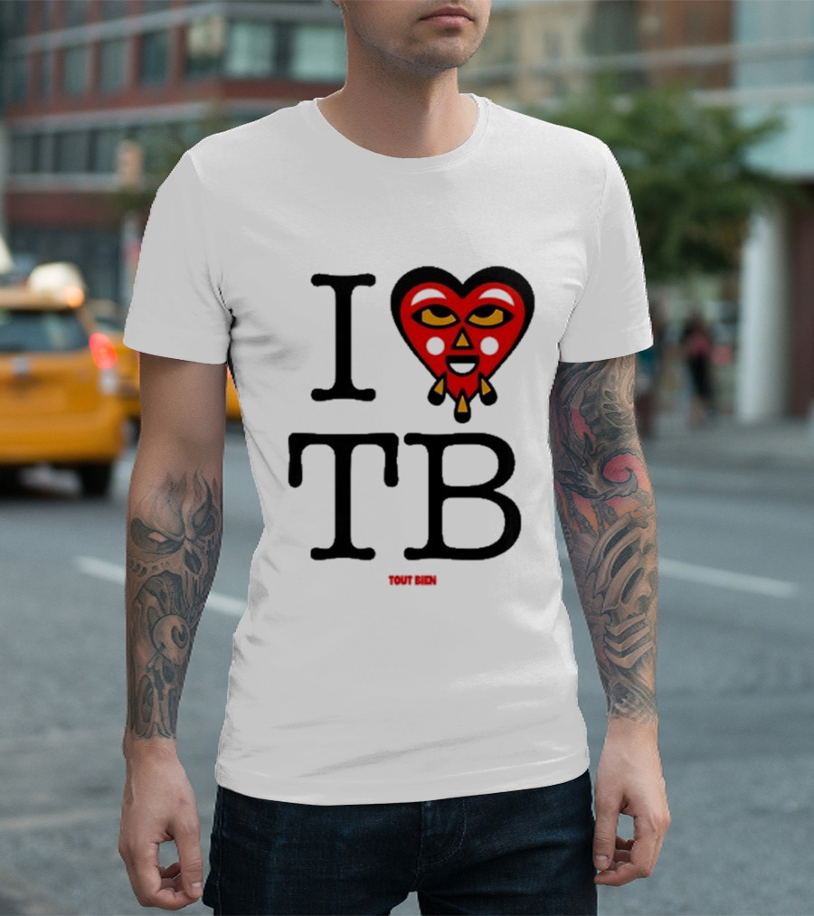 I Love TB Tout Bien Heart Face T-Shirt