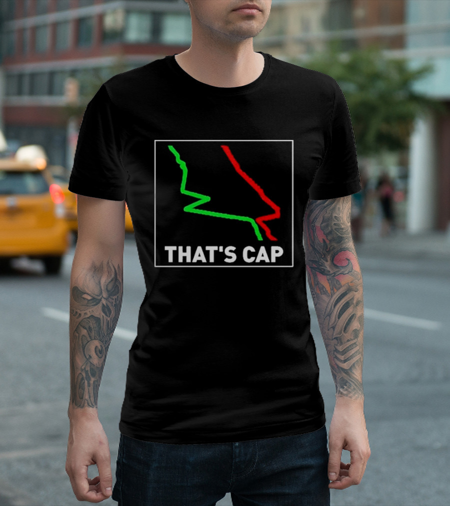 James Pettus That's Cap Red and Green Zigzag Lines T-Shirt