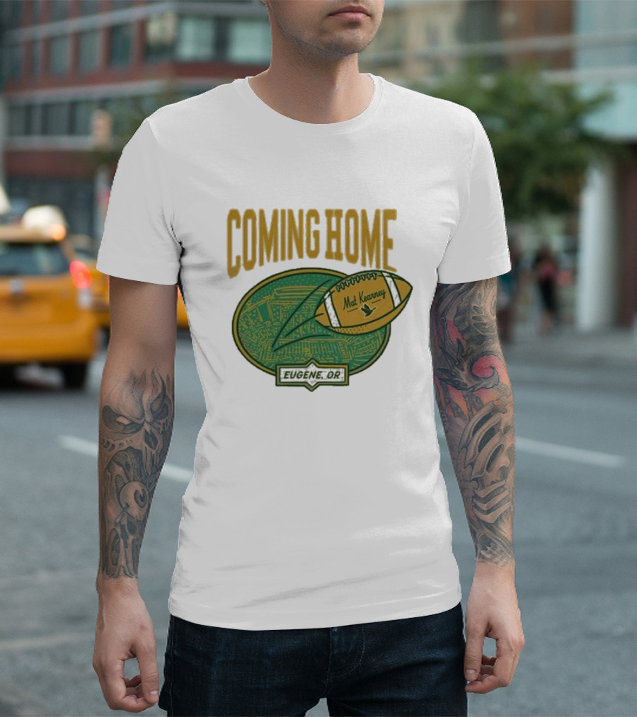 Mat Kearney Coming Home Football Eugene OR Map T-Shirt