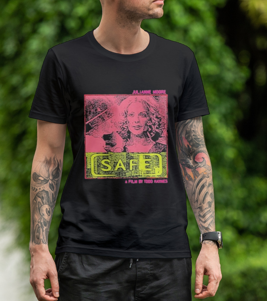 Julianne Moore Safe A Film By Todd Haynes Vintage Pink And Yellow Movie T-Shirt
