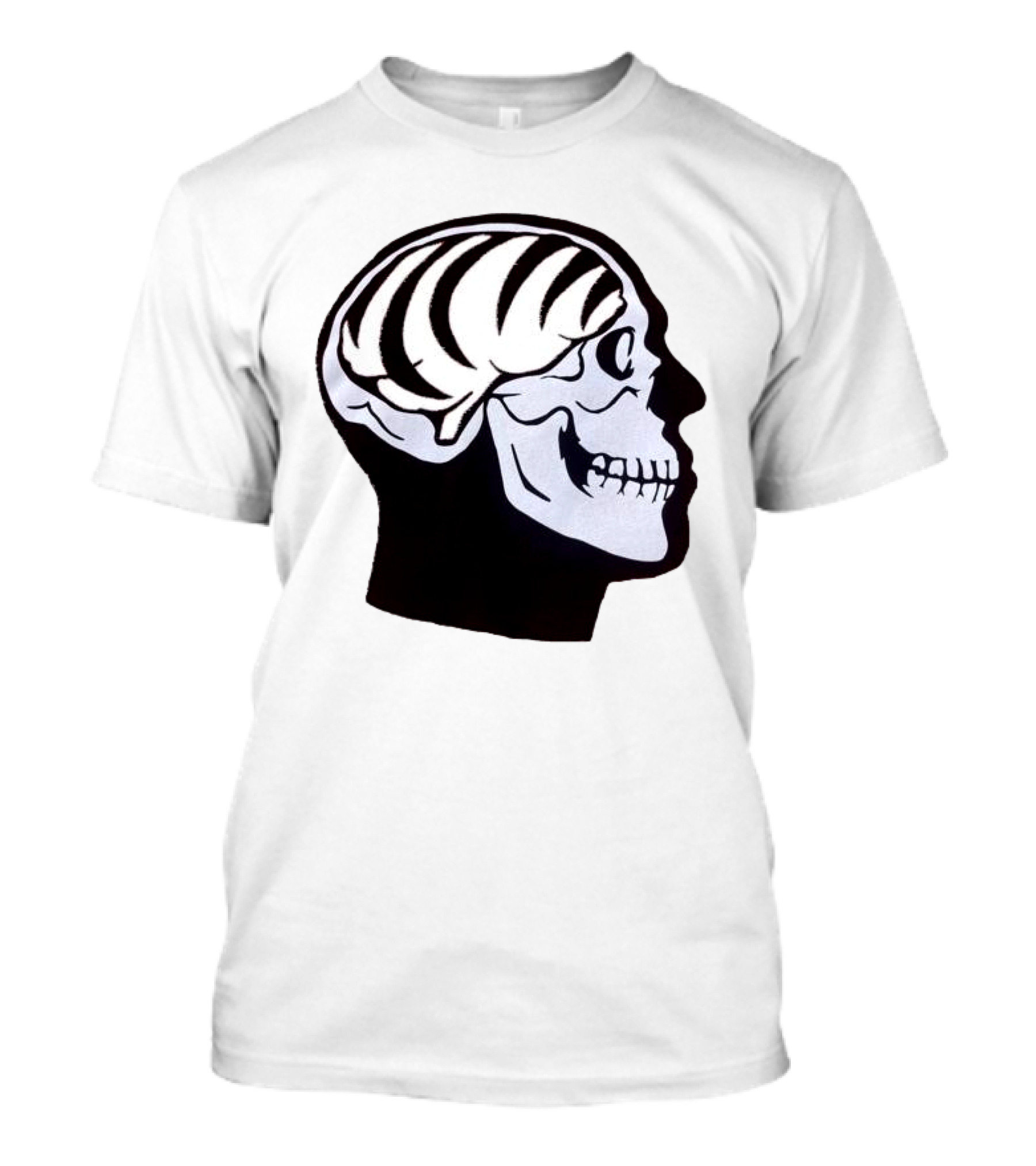 Bengal Brain Orange Skull Halloween Tiger Stripe Skeleton T-Shirt