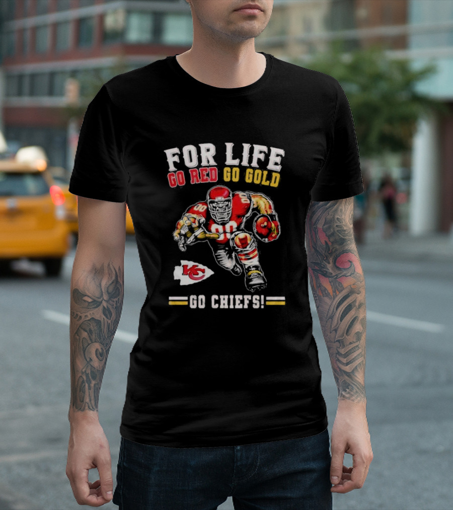For Life Go Red Go Gold Go Chiefs 2024 Mascot T-Shirt