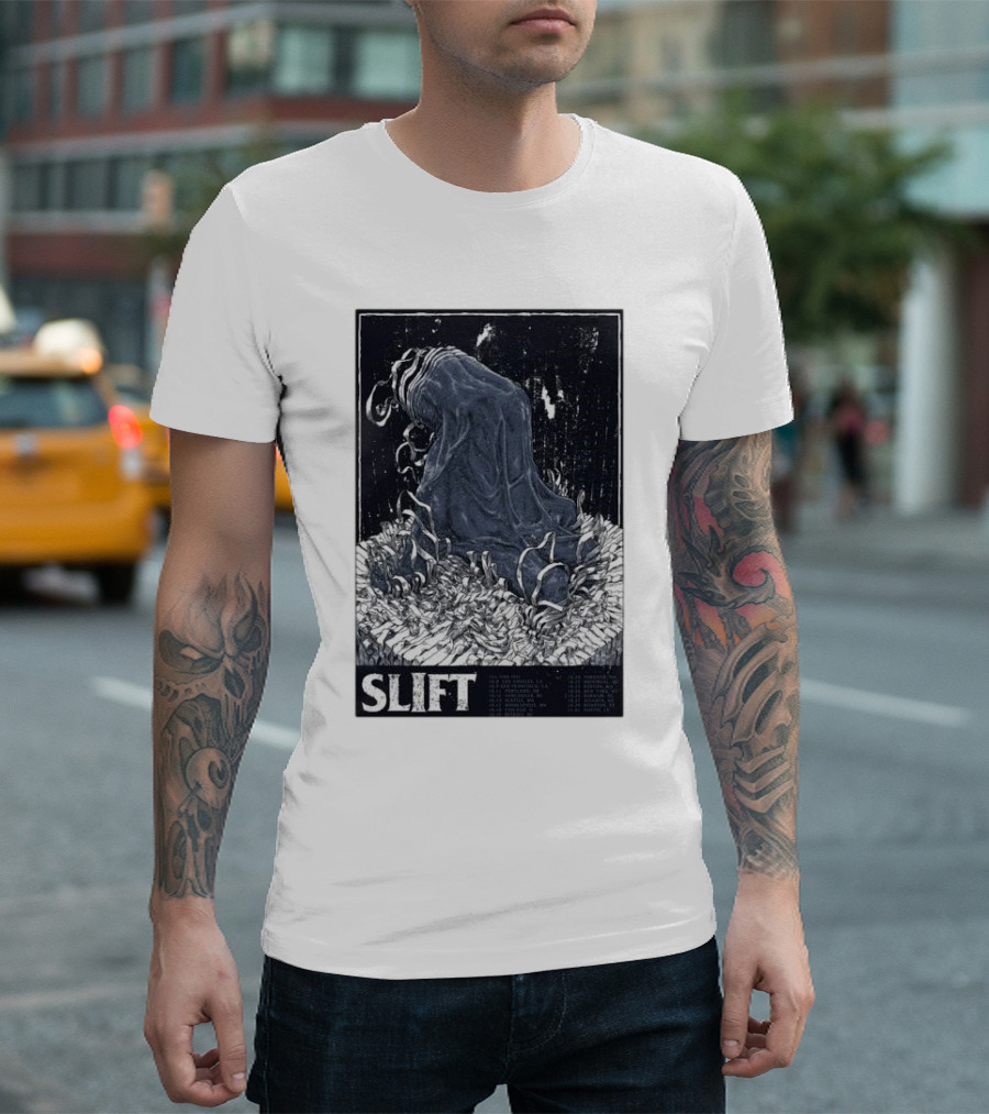 Slift Fall Tour October 2024 Enigmatic Figure and Abstract Textures T-Shirt