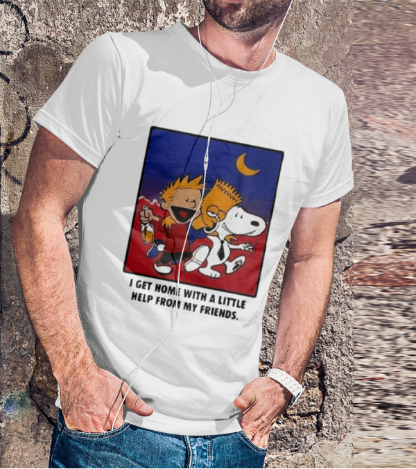 Criminal Simpsons Snoopy And Friends Get Home With A Little Help Under Moon T-Shirt
