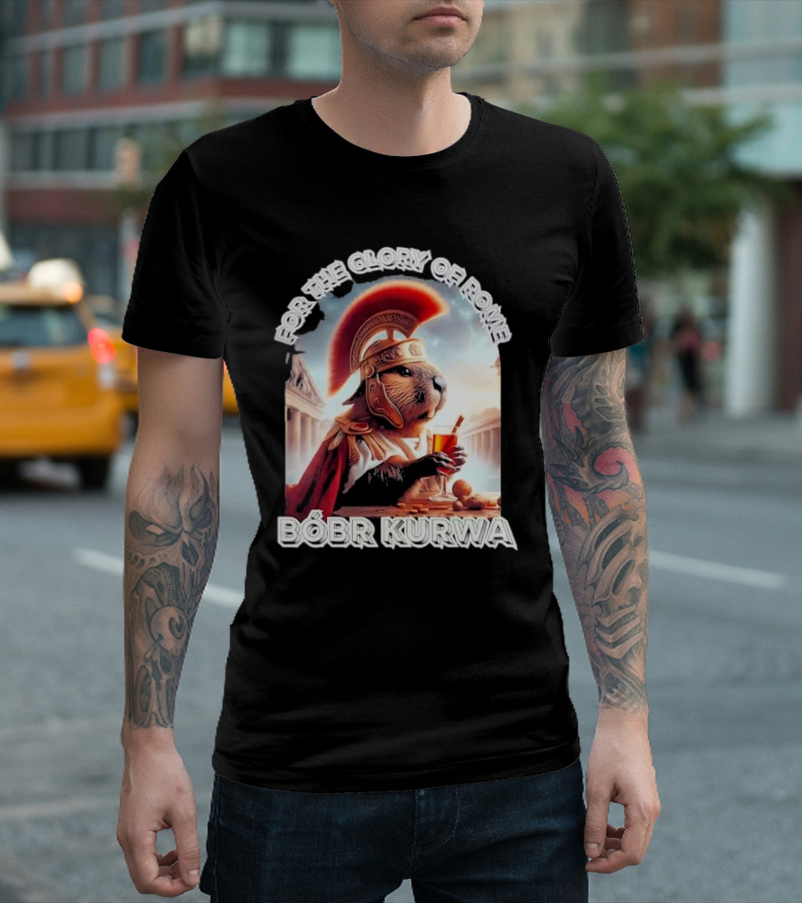 For The Glory Of Rome Bóbr Kurwa Roman Helmet Drink T-Shirt