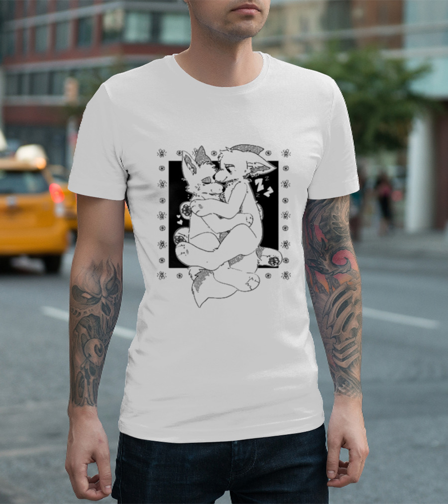 Furry Wolves Snuggle Embrace T-Shirt
