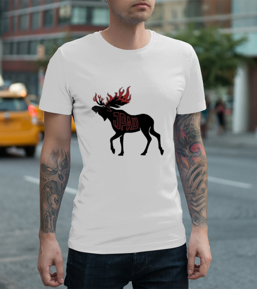 Jared Jpad Moose with Flaming Antlers T-Shirt