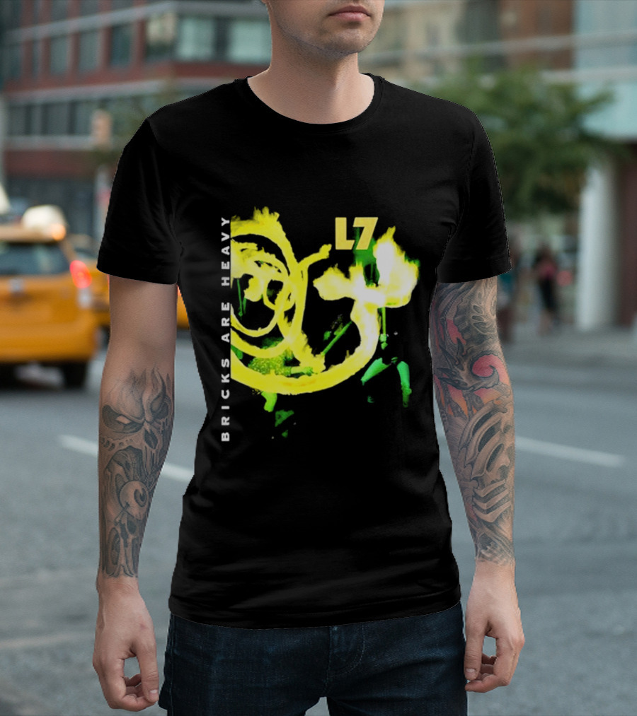 L7 Bricks Are Heavy Album Neon Graffiti T-Shirt