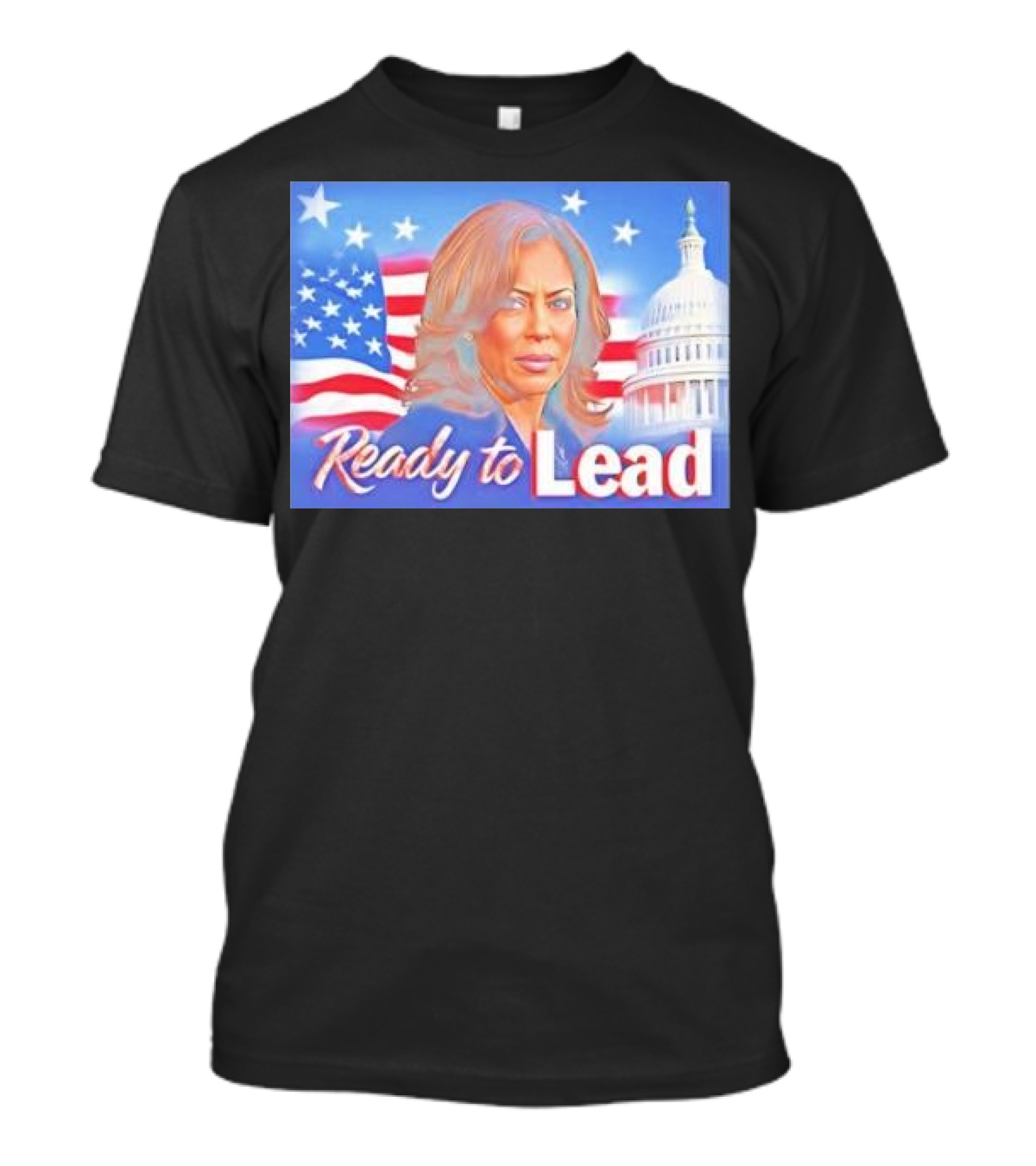 Ready To Lead Kamala Harris American Flag Capitol Building T-Shirt