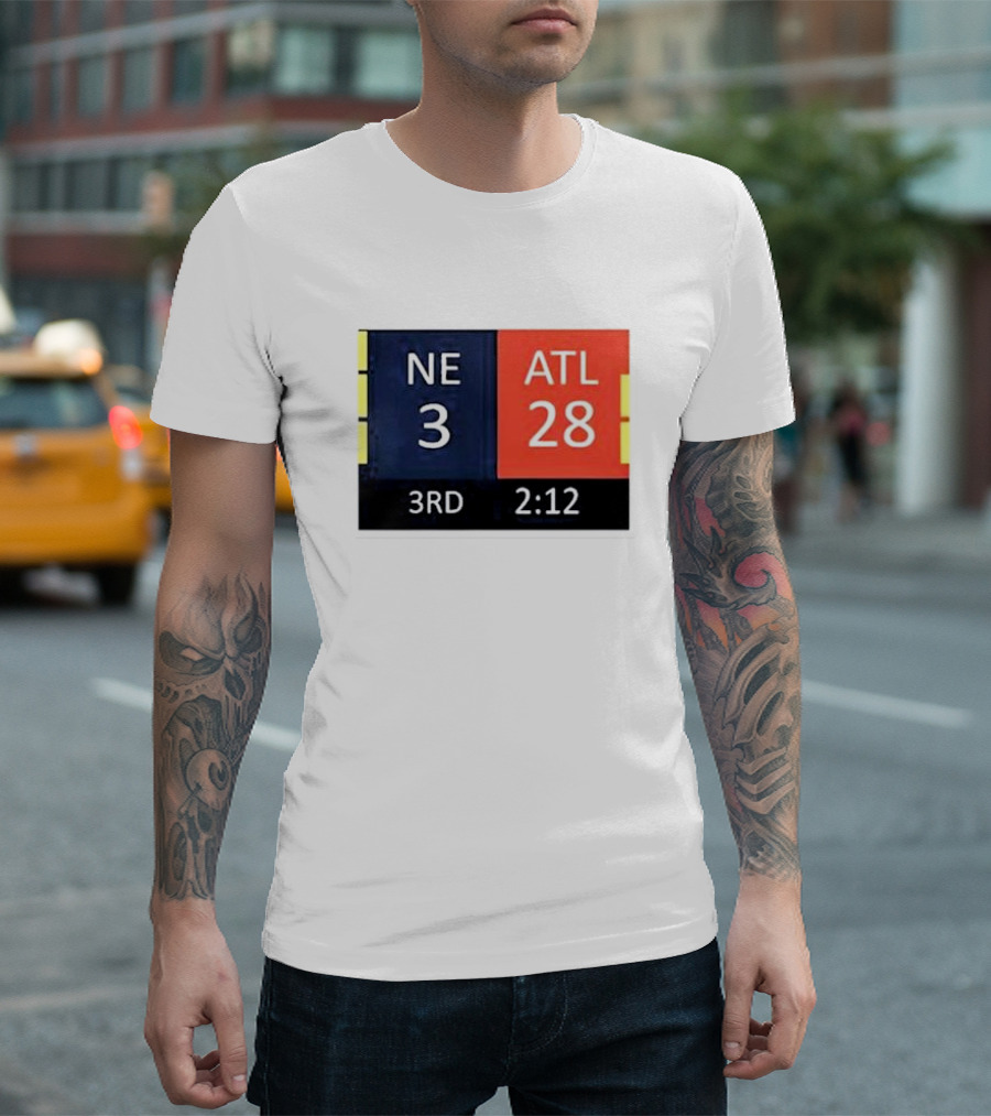 Cowboys Fan Wearing NE 3 ATL 28 3RD 2:12 T-Shirt