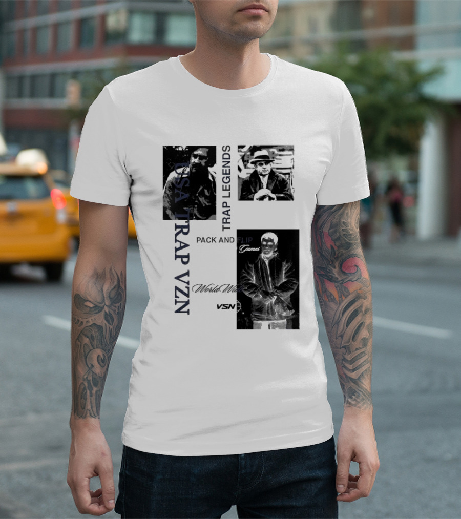 USA Trap VZN Trap Legends Pack And Flip Games World Wide VSN T-Shirt