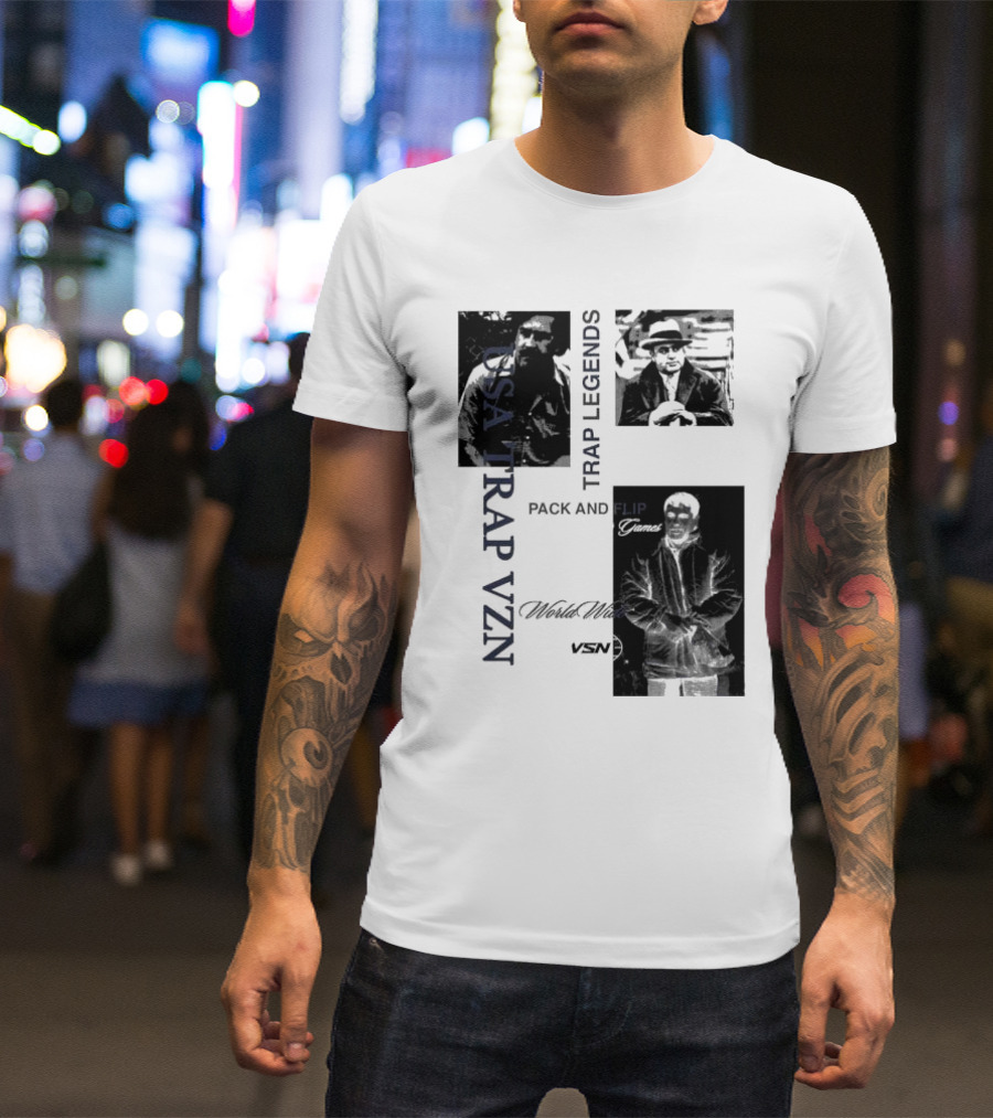 USA Trap VZN Trap Legends Pack And Flip Games World Wide VSN T-Shirt