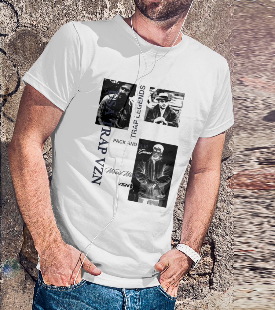 USA Trap VZN Trap Legends Pack And Flip Games World Wide VSN T-Shirt