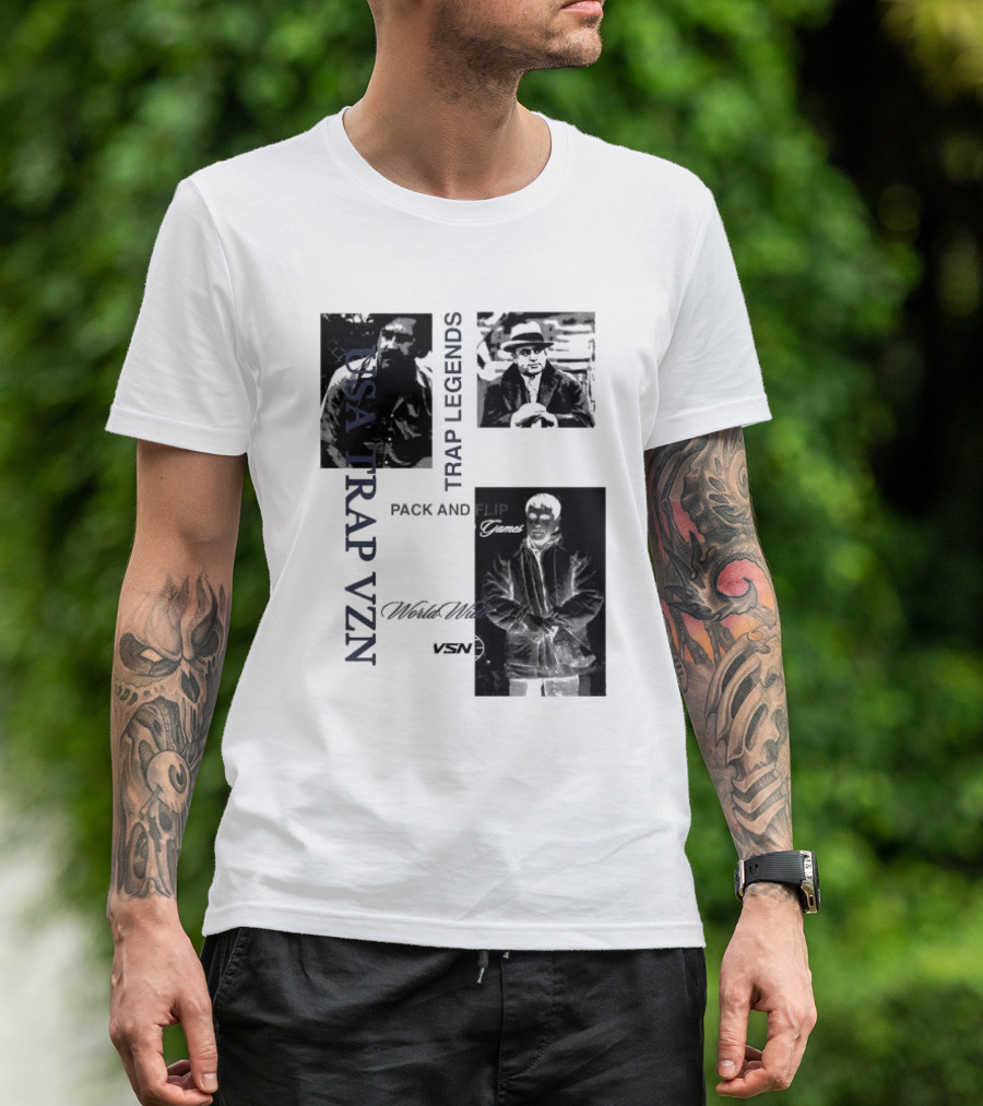 USA Trap VZN Trap Legends Pack And Flip Games World Wide VSN T-Shirt