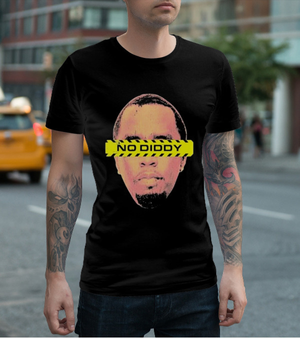 Imtaitianaj Creative Text No Diddy Caution Overlay T-Shirt
