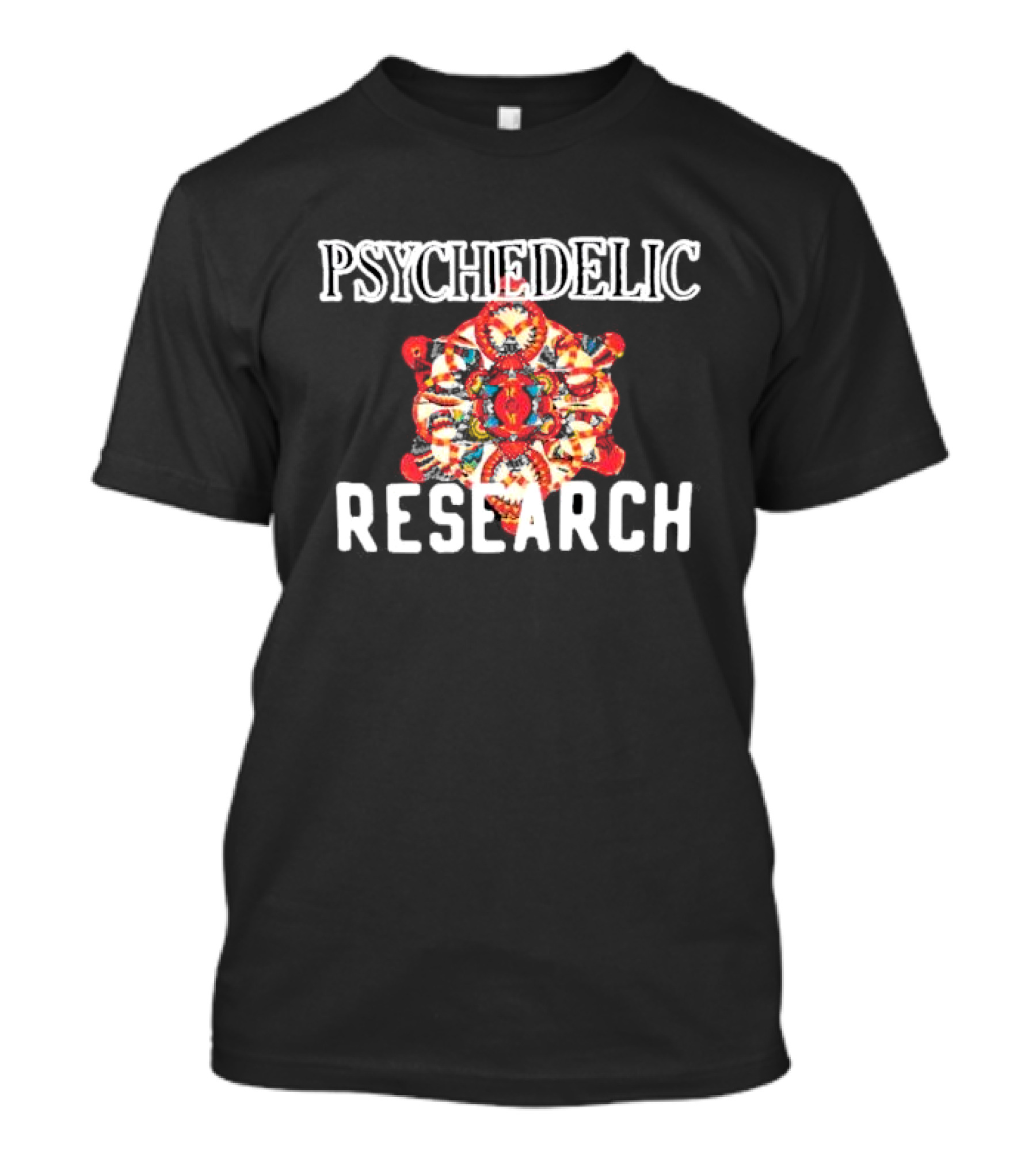 PSYCHEDELIC RESEARCH Colorful Mandala T-Shirt