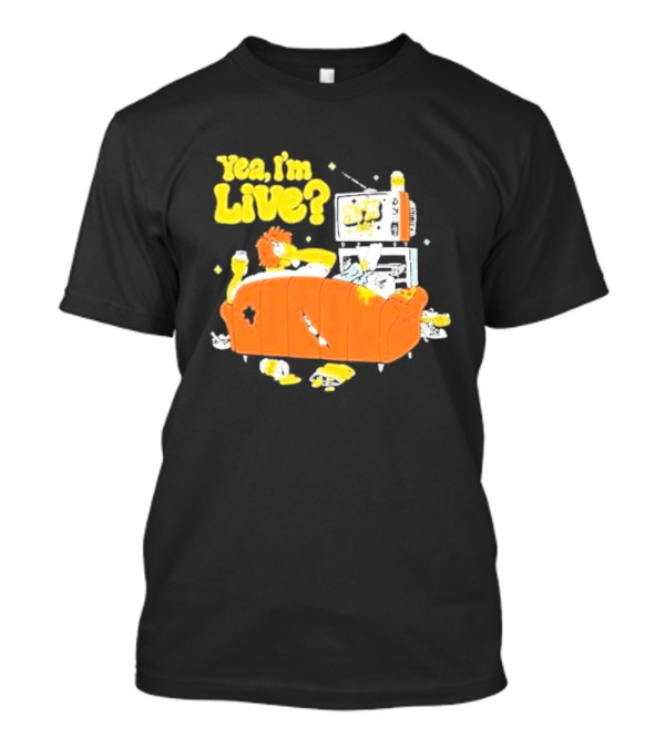The Simpsons Yea I'm Live Funny Couch Potato Scene T-Shirt