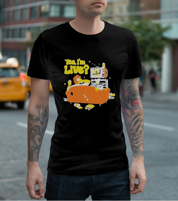 The Simpsons Yea I'm Live Funny Couch Potato Scene T-Shirt