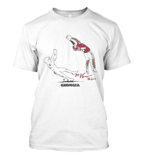 Georgia Football Malaki Starks Signature Interception T-Shirt