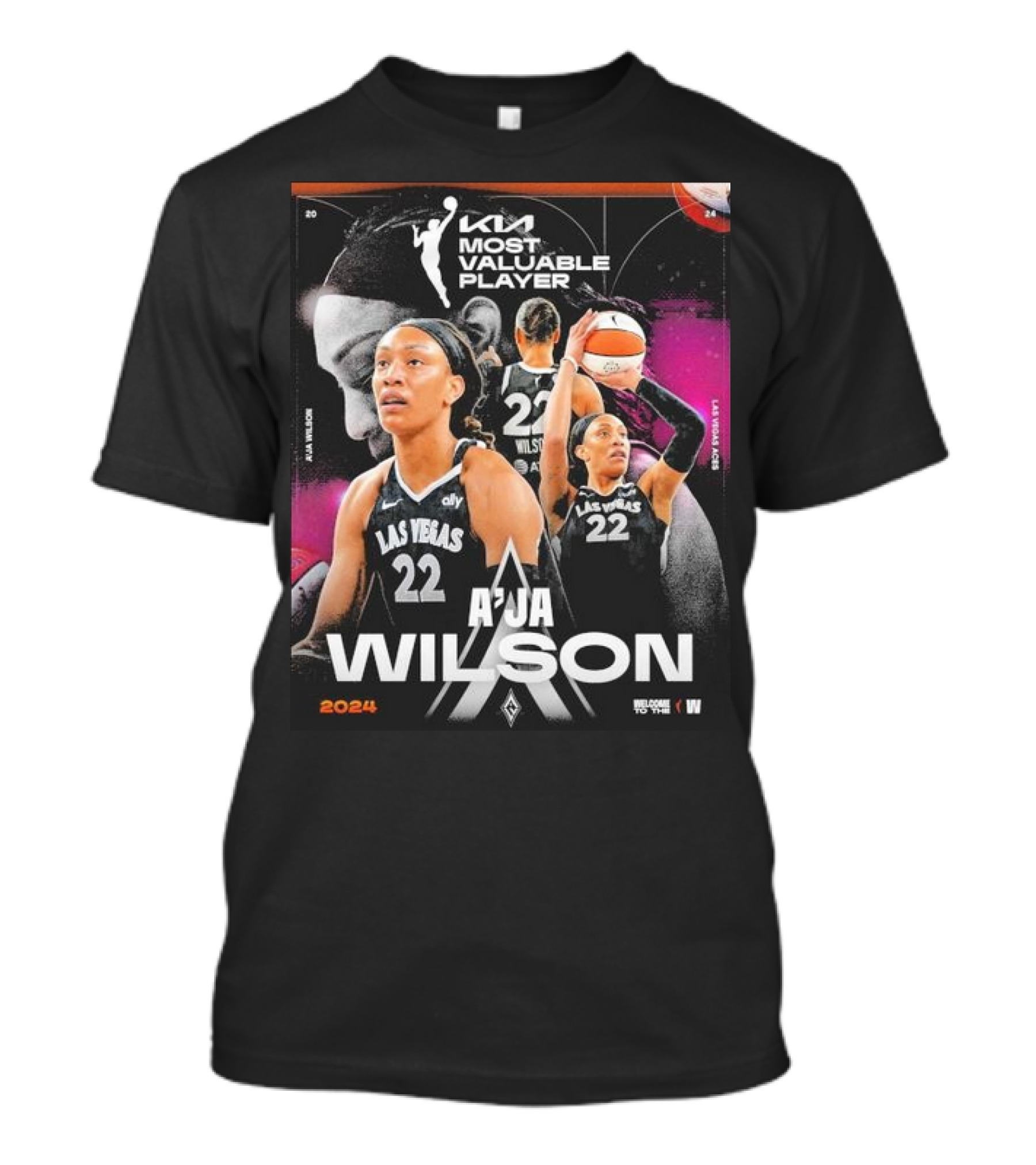 Kia Most Valuable Player A'ja Wilson Las Vegas 22 2024 Welcome To The W T-Shirt