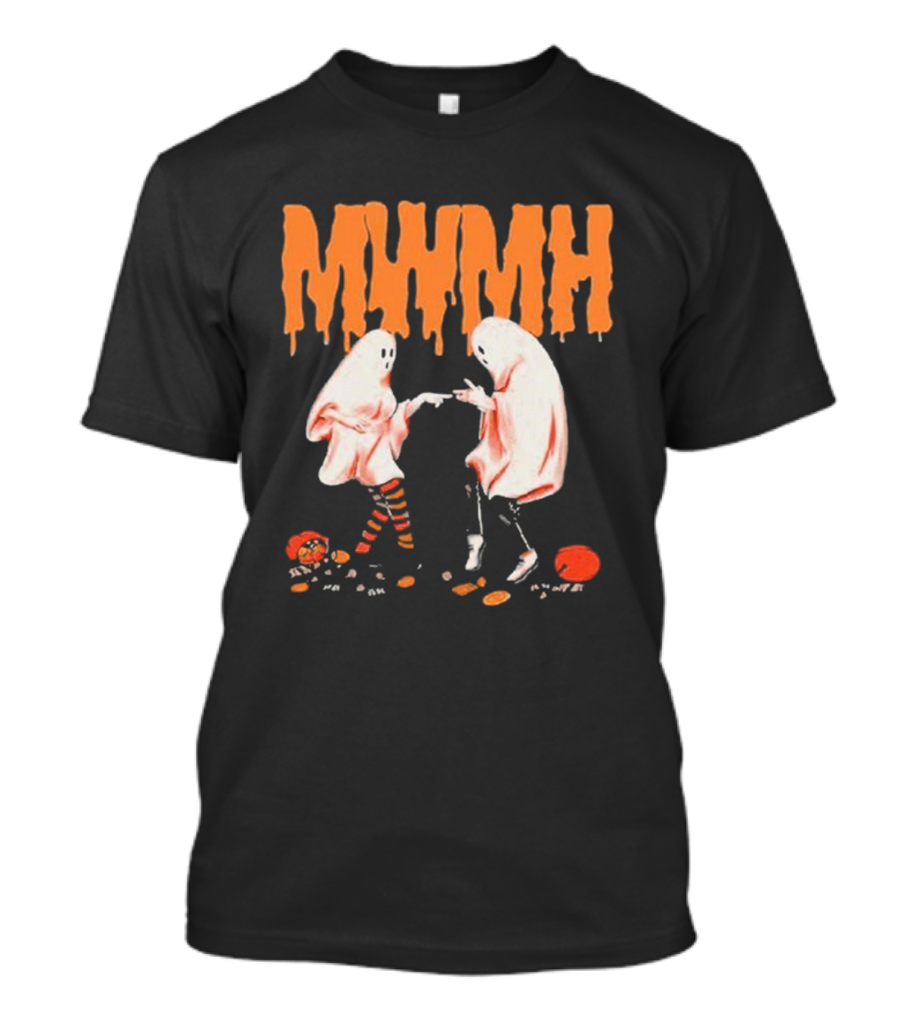 Mwmh Ghostly Dance With Pumpkins And Candy On Halloween Night T-Shirt