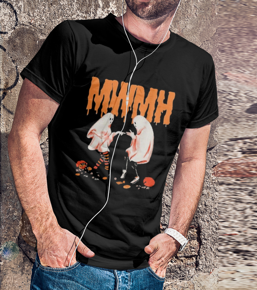 Mwmh Ghostly Dance With Pumpkins And Candy On Halloween Night T-Shirt