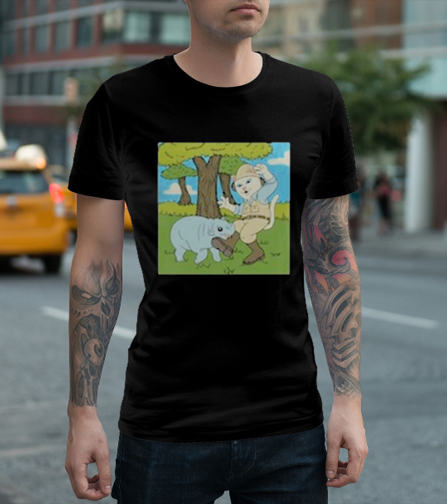 Ripndip Moodeng Don’t Get Bit Cat Explorer and Hippo Scene T-Shirt