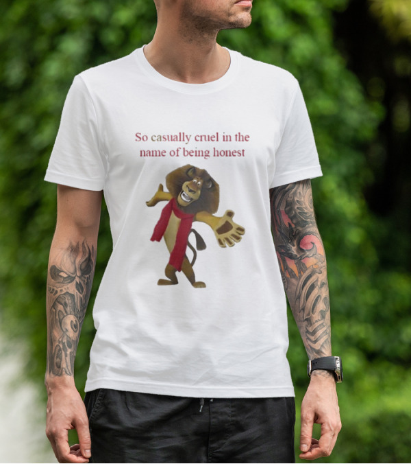 So Casually Cruel In The Name Of Being Honest Lion Character In Red Scarf T-Shirt